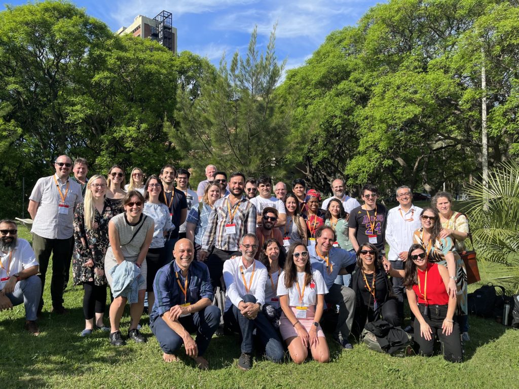 Colour photo of a group of Connecting Science drug discovery course participants in Uruguay.