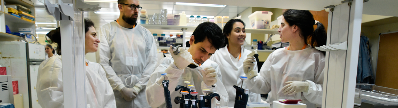 Course participants engaging in a laboratory training exercise at the INCA facilities, in Brazil.